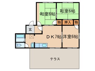 グリ－ンフレグランスＡ棟の物件間取画像